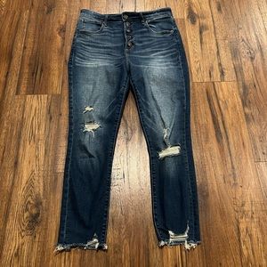 Abercrombie & Fitch high rise the super skinny ankle jean 6/28 short button fly